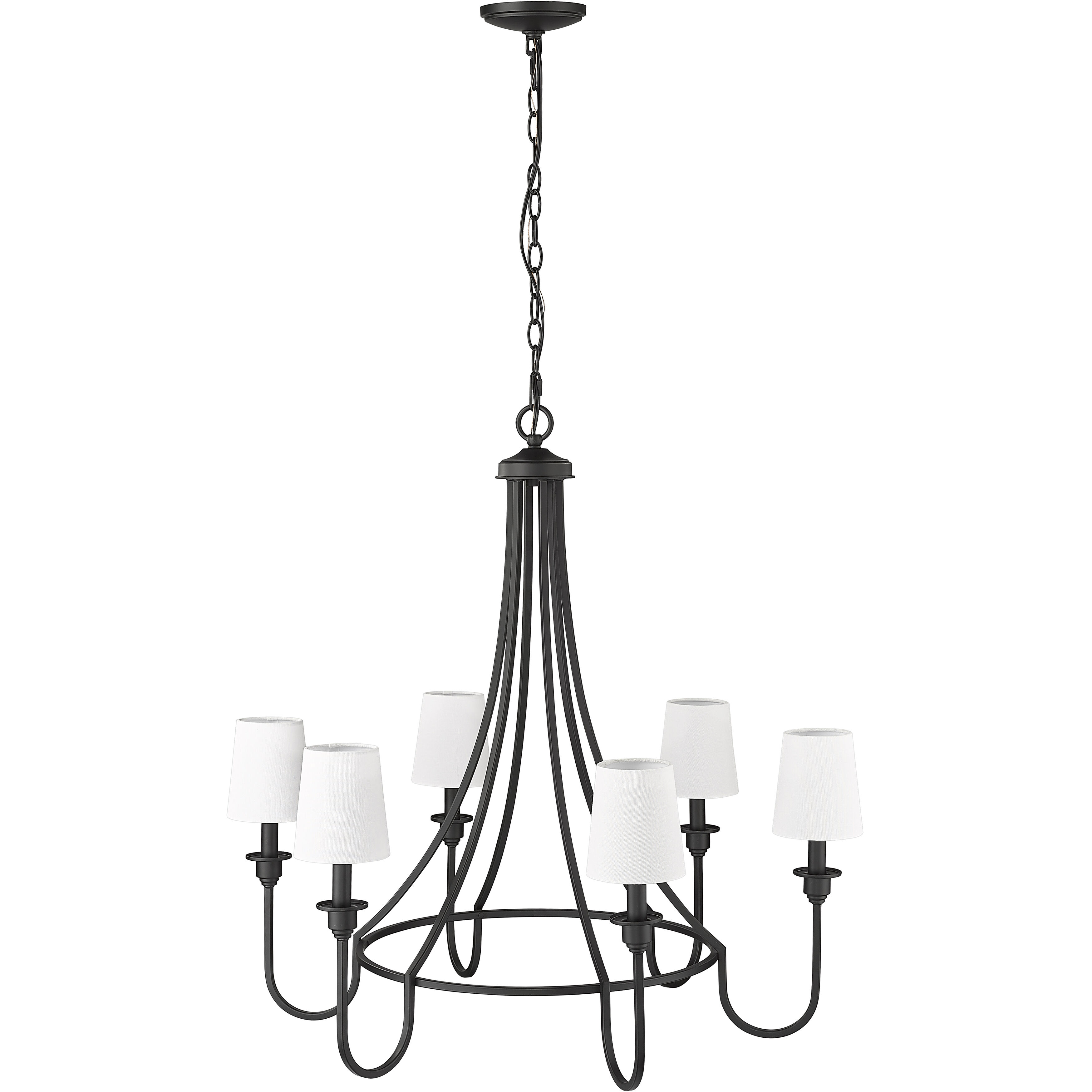 Artemis 6 Light 30.25 inch Matte Black Chandelier Ceiling Light